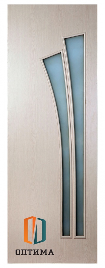 Межкомнатная дверь "Веер", полотно остекленное (беленый дуб, венге)