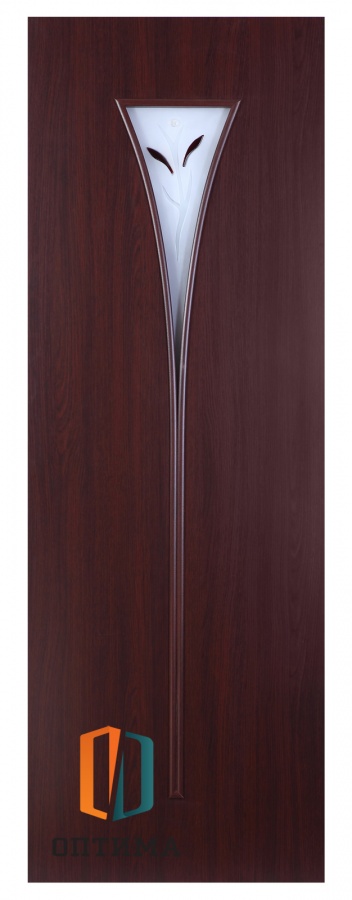 Межкомнатная дверь "Рюмка", полотно остекленное с фьюзингом (беленый дуб, венге)